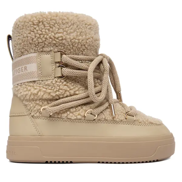 Tommy Hilfiger Čizme za snijeg Tommy Hilfiger Faux Shearling Snowboot FW0FW08788 Écru
