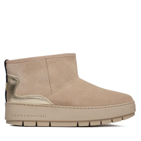 Tommy Hilfiger Čizme za snijeg Tommy Hilfiger Metallic Suede Snowboot FW0FW07850 White Clay AES