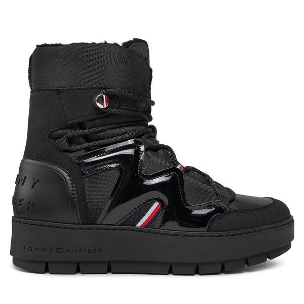 Tommy Hilfiger Čizme za snijeg Tommy Hilfiger Patent Snowboot FW0FW07852 Black BDS