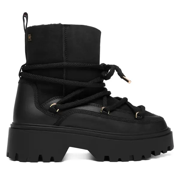 Tommy Hilfiger Čizme za snijeg Tommy Hilfiger Real Shearling Laceup Snowboot FW0FW08996 Crna