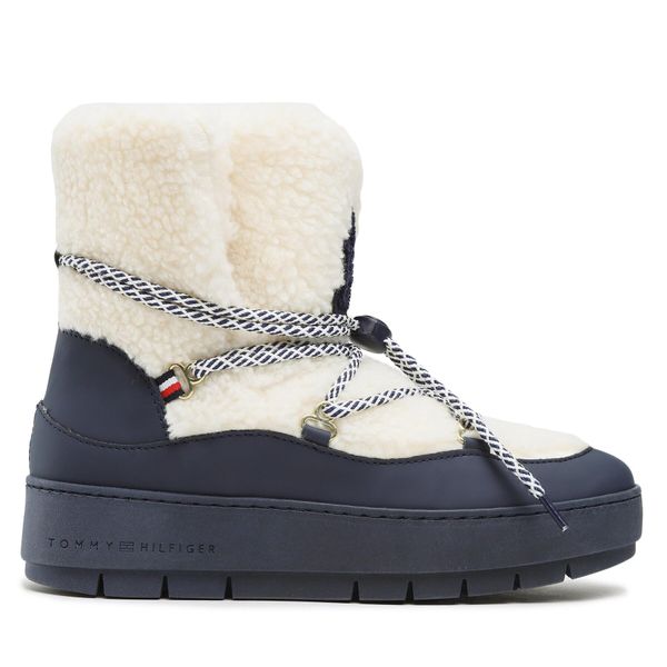 Tommy Hilfiger Čizme za snijeg Tommy Hilfiger Th Faux Fur Snow Bootie FW0FW06850 Space Blue DW6
