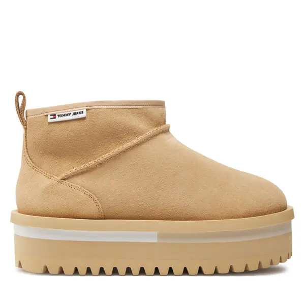 Tommy Jeans Čizme za snijeg Tommy Jeans Tjw Suede Flatform Boot Wl EN0EN02599 Bež