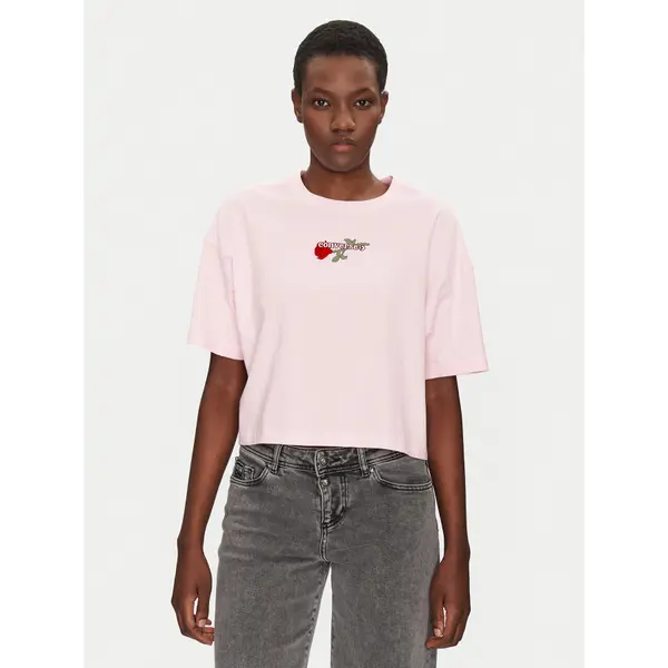 Converse Converse T-shirt Thorned 10028306-A03 Ružičasta Oversize