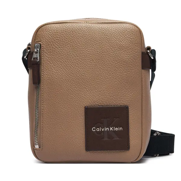 Calvin Klein Crossover torbica Calvin Klein Bold Pebble Ssnl Simple Reporter LV04D3624G Bež