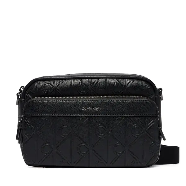 Calvin Klein Crossover torbica Calvin Klein Emblem Aop Deboss Camera Bag LV04D3563G Crna