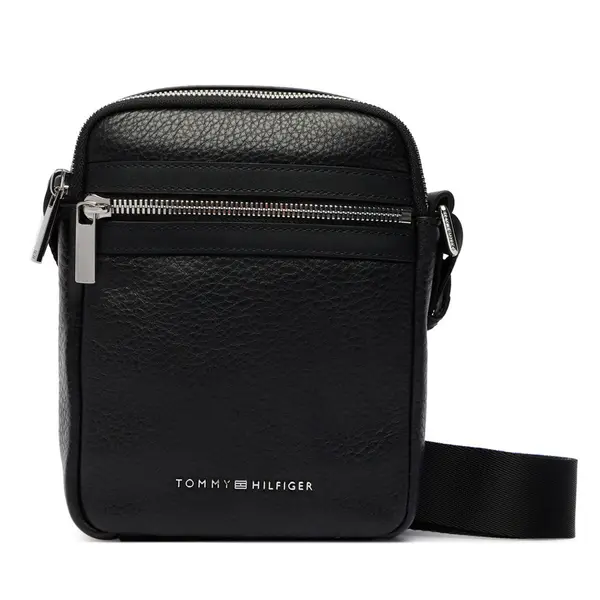 Tommy Hilfiger Crossover torbica Tommy Hilfiger Th Bus Leather Mini Reporter AM0AM14393 Crna