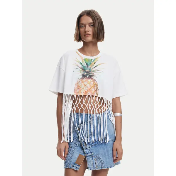Desigual Desigual T-shirt 25SWTKAN Écru Regular Fit