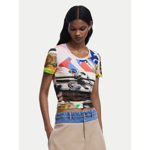 Desigual Desigual T-shirt Collage 25SWTK14 Šarena Regular Fit