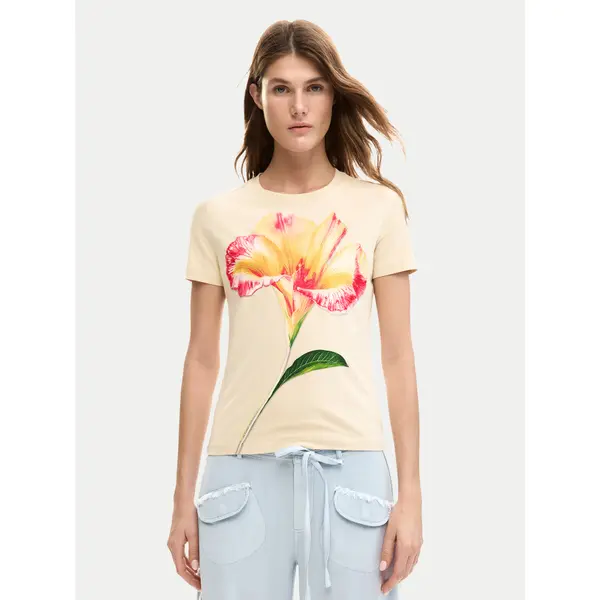 Desigual Desigual T-shirt Estocolmo 26SWTK03 Bež Regular Fit
