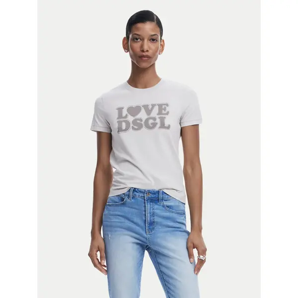 Desigual Desigual T-shirt Love Dsgl 25SWTK10 Siva Regular Fit