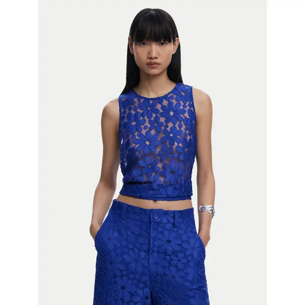 Desigual Desigual Top Tanatos 25SWBW25 Plava Slim Fit