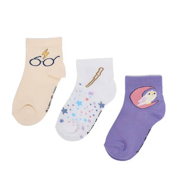 Harry Potter Duge čarape Harry Potter CEO-ACCCS-AW25-301WBHP(3-PACK) Bež