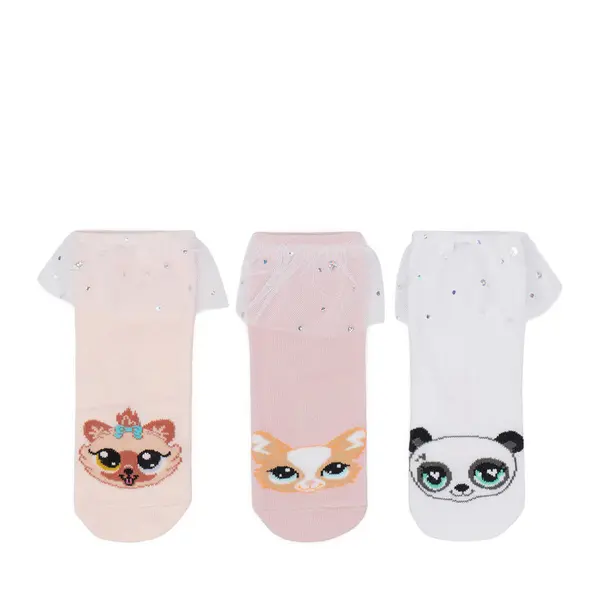 Littlest Pet Shop Duge čarape LITTLEST PET SHOP CEO-ACCCS-SS26-303LPS(3-PACK) Šarena