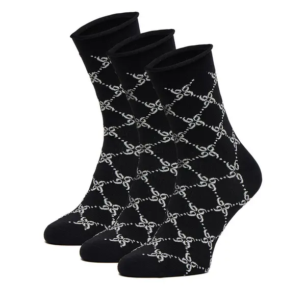 Nine West Duge čarape Nine West CEO_BR_NW_Silver_01_Z_AW25 (3 PACK) Crna