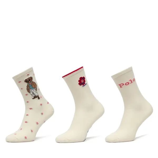 Polo Ralph Lauren Duge čarape Polo Ralph Lauren 455P10258001 Écru