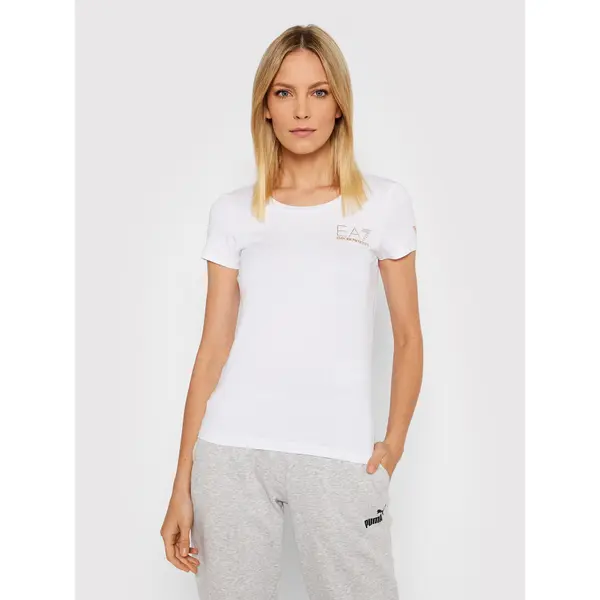 EA7 Emporio Armani EA7 Emporio Armani T-shirt 8NTT65 TJDQZ 1100 Bijela Slim Fit