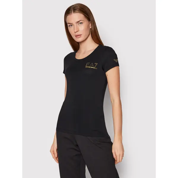 EA7 Emporio Armani EA7 Emporio Armani T-shirt 8NTT65 TJDQZ 1200 Crna Slim Fit