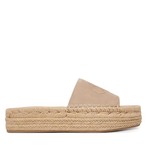 Calvin Klein Espadrile Calvin Klein Flatf Espa Mule Nub Mg HW0HW02890 Bež