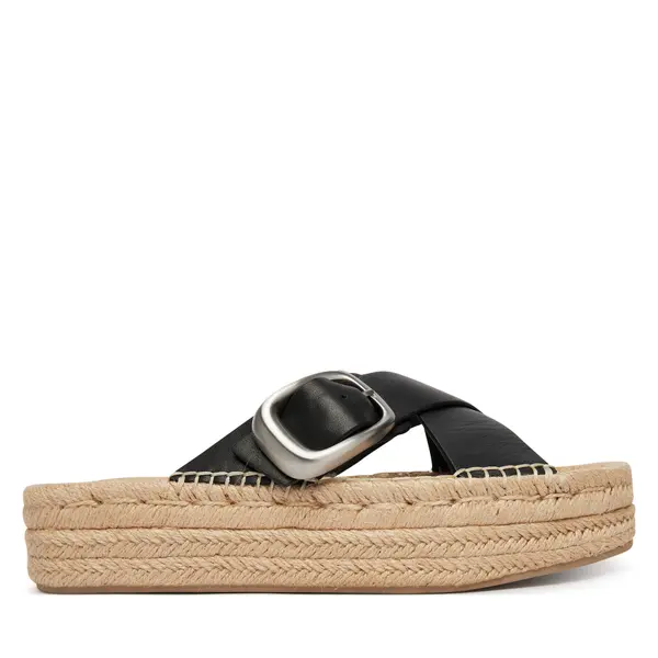 Calvin Klein Espadrile Calvin Klein Flatf Espadrill Cross Lth Hdw HW0HW02892 Crna