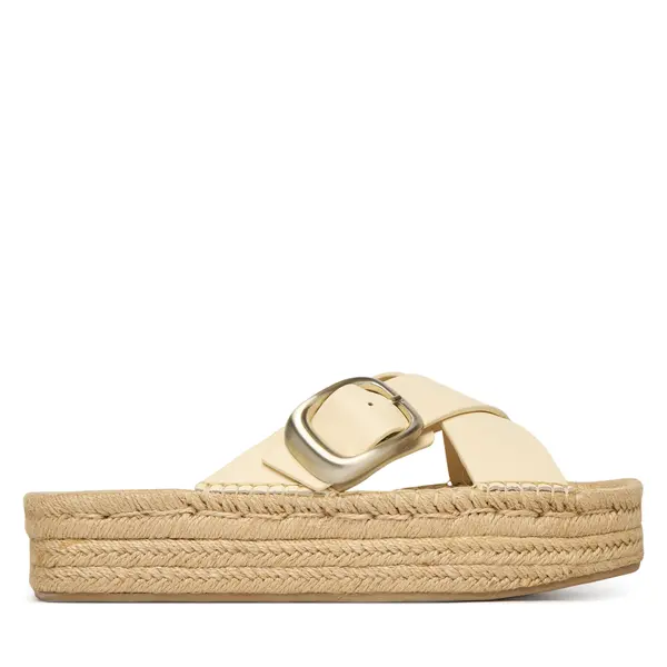 Calvin Klein Espadrile Calvin Klein Flatf Espadrill Cross Lth Hdw HW0HW02892 Écru