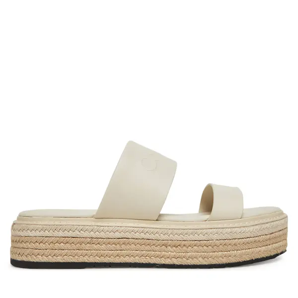 Calvin Klein Espadrile Calvin Klein Flatform Wedge Slide - He HW0HW02374 Écru