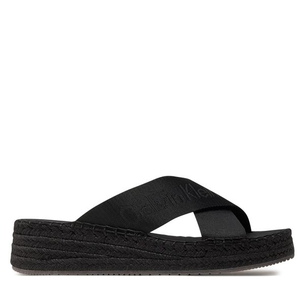 Calvin Klein Jeans Espadrile Calvin Klein Jeans Sporty Wedge Rope Sandal Mr YW0YW01364 Crna