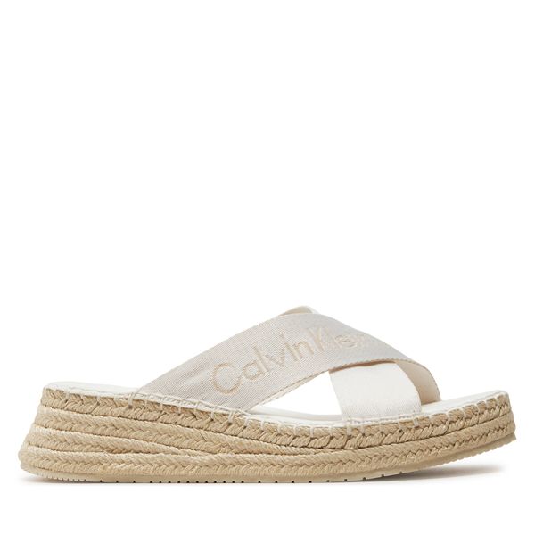 Calvin Klein Jeans Espadrile Calvin Klein Jeans Sporty Wedge Rope Sandal Mr YW0YW01364 Off White 0K4