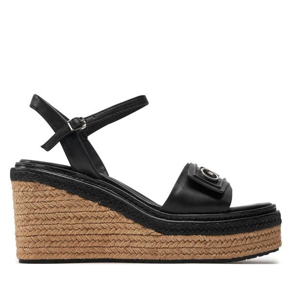 Calvin Klein Espadrile Calvin Klein Wedge Sandal 50 Relock Lth HW0HW01963 Crna