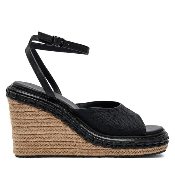 Calvin Klein Espadrile Calvin Klein Wedge Sandal 70 Mono Jacq HW0HW01961 Crna