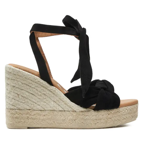 Manebi Espadrile Manebi Hamptons Wedge Espadrilles With Knot K 1.0 WS Crna