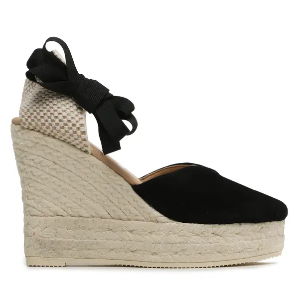 Manebi Espadrile Manebi Heart-Shaped Wedge Espadrilles K 1.0 WH Crna