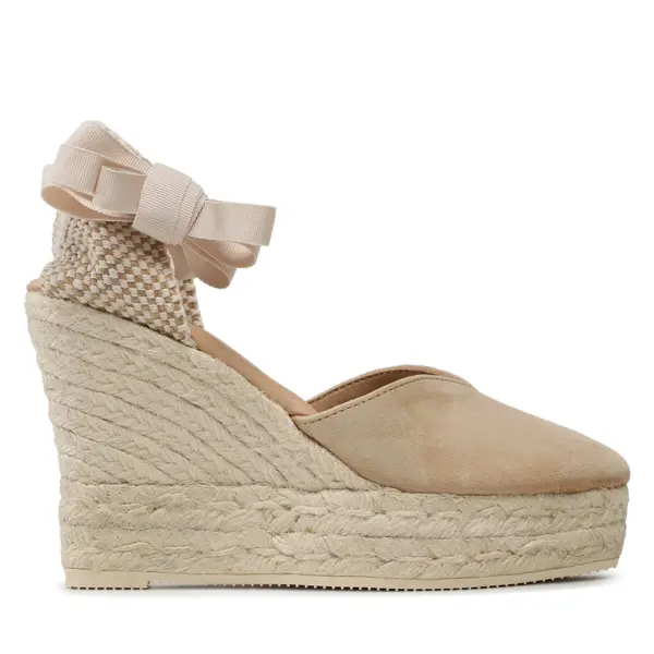 Manebi Espadrile Manebi Heart-Shaped Wedge Espadrilles M 1.1 WH Bež