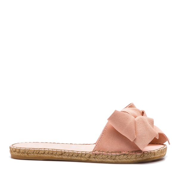Manebi Espadrile Manebi Sandals With Bow W 1.4 J0 Pastel Rose Suede