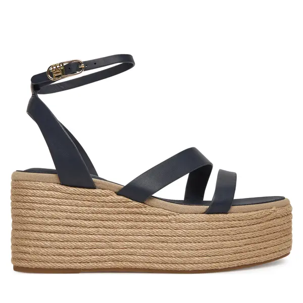 Tommy Hilfiger Espadrile Tommy Hilfiger Ankle Strap Leather Platform FW0FW08497 Tamnoplava