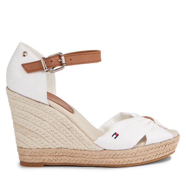 Tommy Hilfiger Espadrile Tommy Hilfiger Basic Open Toe High Wedge FW0FW04784 Ecru YBL