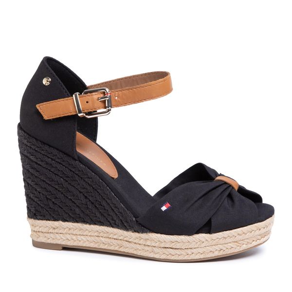 Tommy Hilfiger Espadrile Tommy Hilfiger Basic Opened Toe High Wedge FW0FW04784 Black BDS