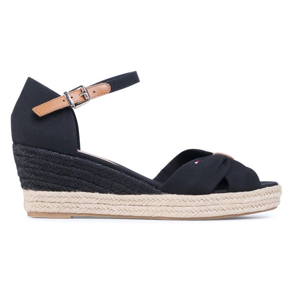 Tommy Hilfiger Espadrile Tommy Hilfiger Basic Opened Toe Mid Wedge FW0FW04785 Black BDS