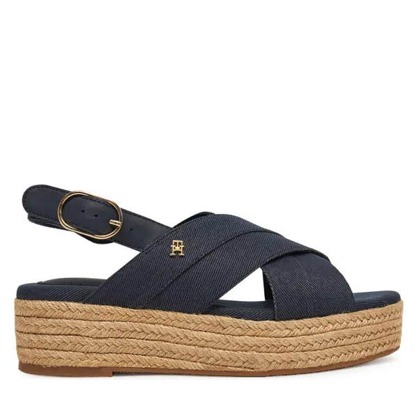Tommy Hilfiger Espadrile Tommy Hilfiger Denim Espadrille Platform Sandal FW0FW08669 Tamnoplava