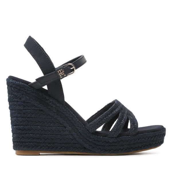 Tommy Hilfiger Espadrile Tommy Hilfiger Essential Basic Wedge Sandal FW0FW07220 Tamnoplava
