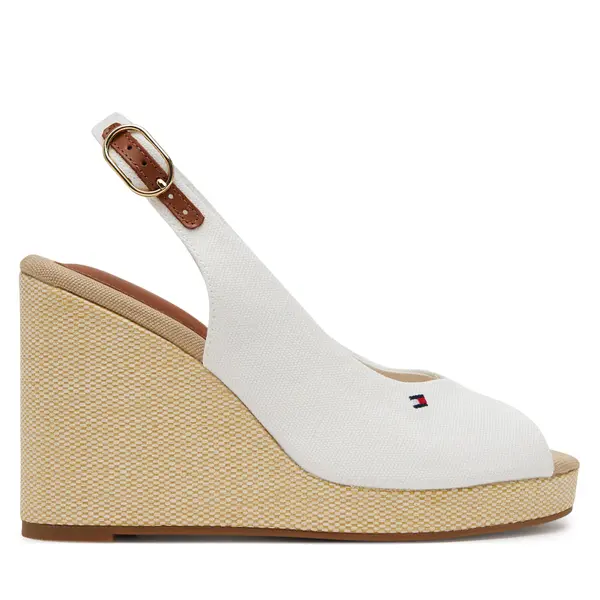 Tommy Hilfiger Espadrile Tommy Hilfiger Flag High Wedge Espad Slingback FW0FW08597 Bijela