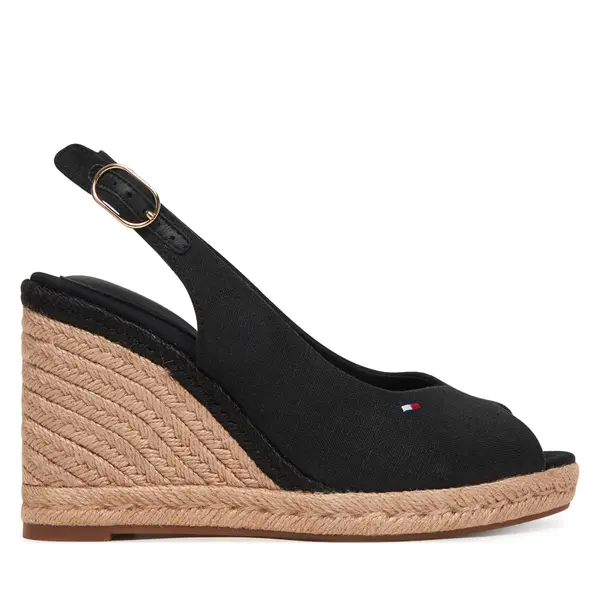 Tommy Hilfiger Espadrile Tommy Hilfiger Flag High Wedge Espad Slingback FW0FW09343 Crna