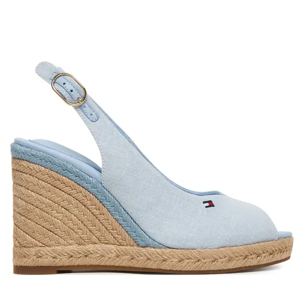 Tommy Hilfiger Espadrile Tommy Hilfiger Flag High Wedge Espad Slingback FW0FW09343 Svijetloplava