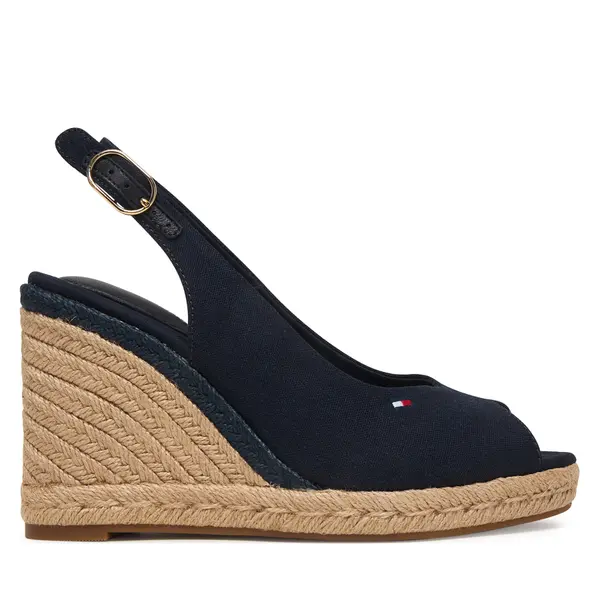 Tommy Hilfiger Espadrile Tommy Hilfiger Flag High Wedge Espad Slingback FW0FW09343 Tamnoplava
