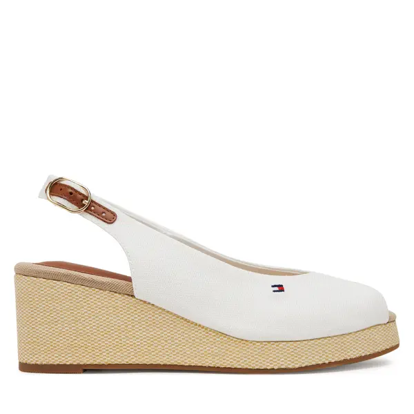 Tommy Hilfiger Espadrile Tommy Hilfiger Flag Mid Wedge Espad Slingback FW0FW08595 Bijela