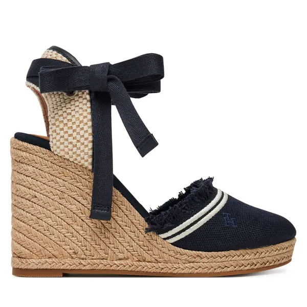 Tommy Hilfiger Espadrile Tommy Hilfiger Fringe Canvas High Wedge FW0FW08878 Tamnoplava