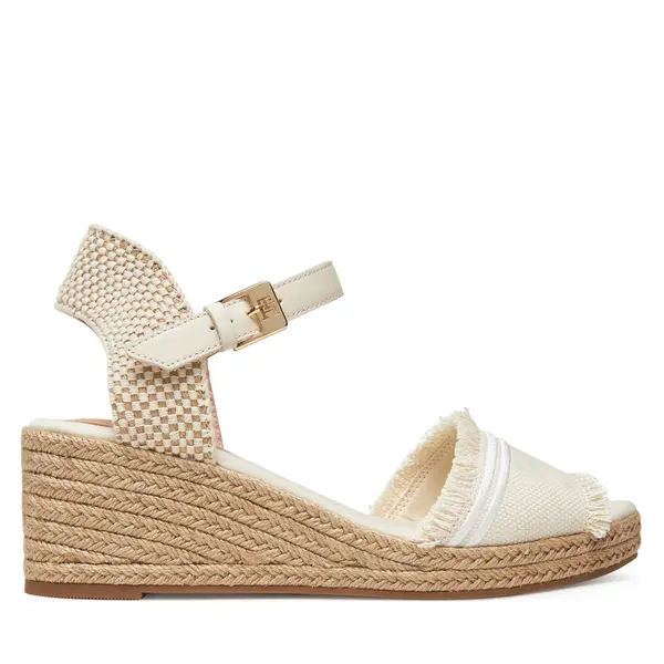 Tommy Hilfiger Espadrile Tommy Hilfiger Fringe Canvas Medium Wedge FW0FW08879 Bež