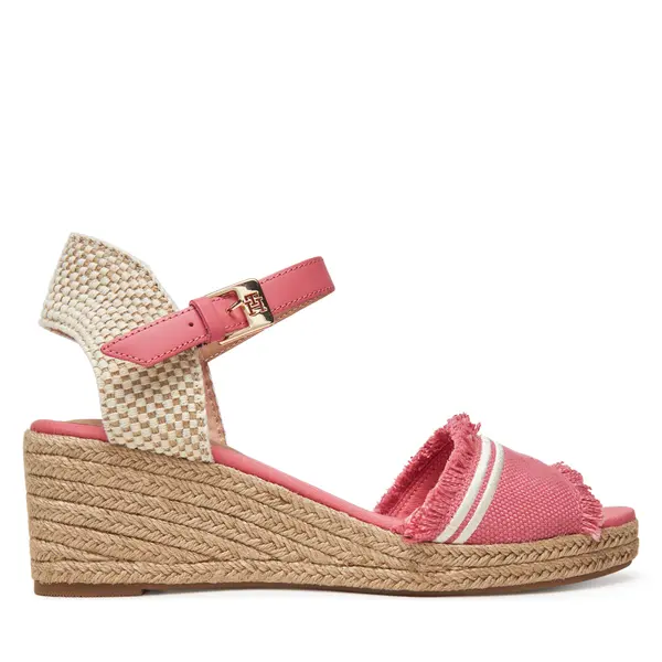 Tommy Hilfiger Espadrile Tommy Hilfiger Fringe Canvas Medium Wedge FW0FW08879 Ružičasta