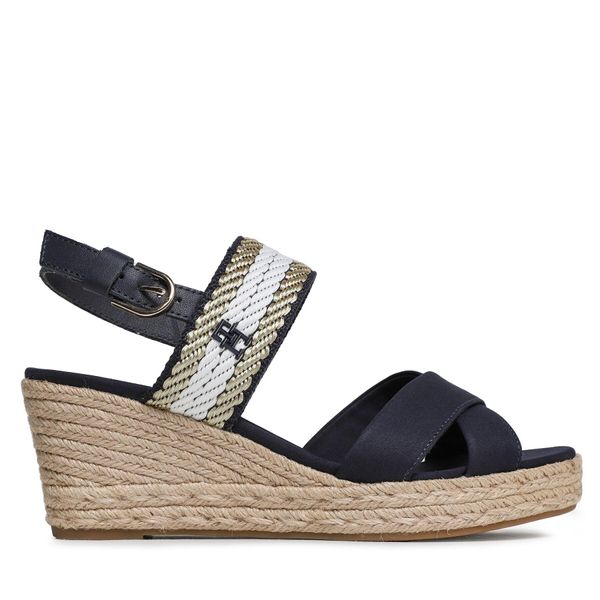 Tommy Hilfiger Espadrile Tommy Hilfiger Golden Webbing Mid Wedge FW0FW07090 Space Blue DW6