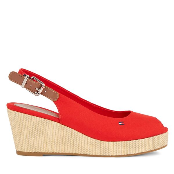 Tommy Hilfiger Espadrile Tommy Hilfiger Iconic Elba Sling Back Wedge FW0FW04788 Crvena