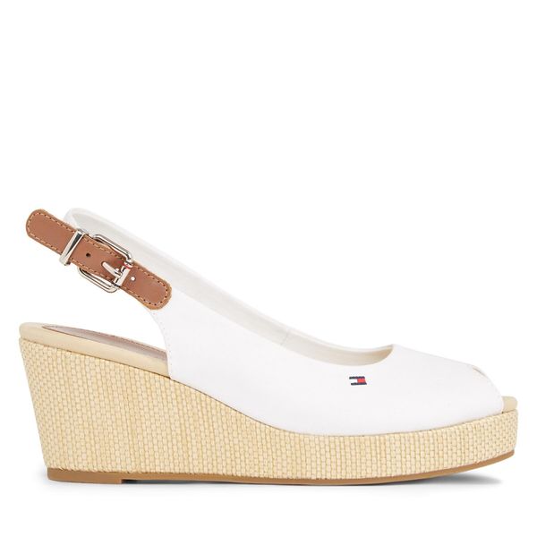 Tommy Hilfiger Espadrile Tommy Hilfiger Iconic Elba Sling Back Wedge FW0FW04788 Ecru YBL